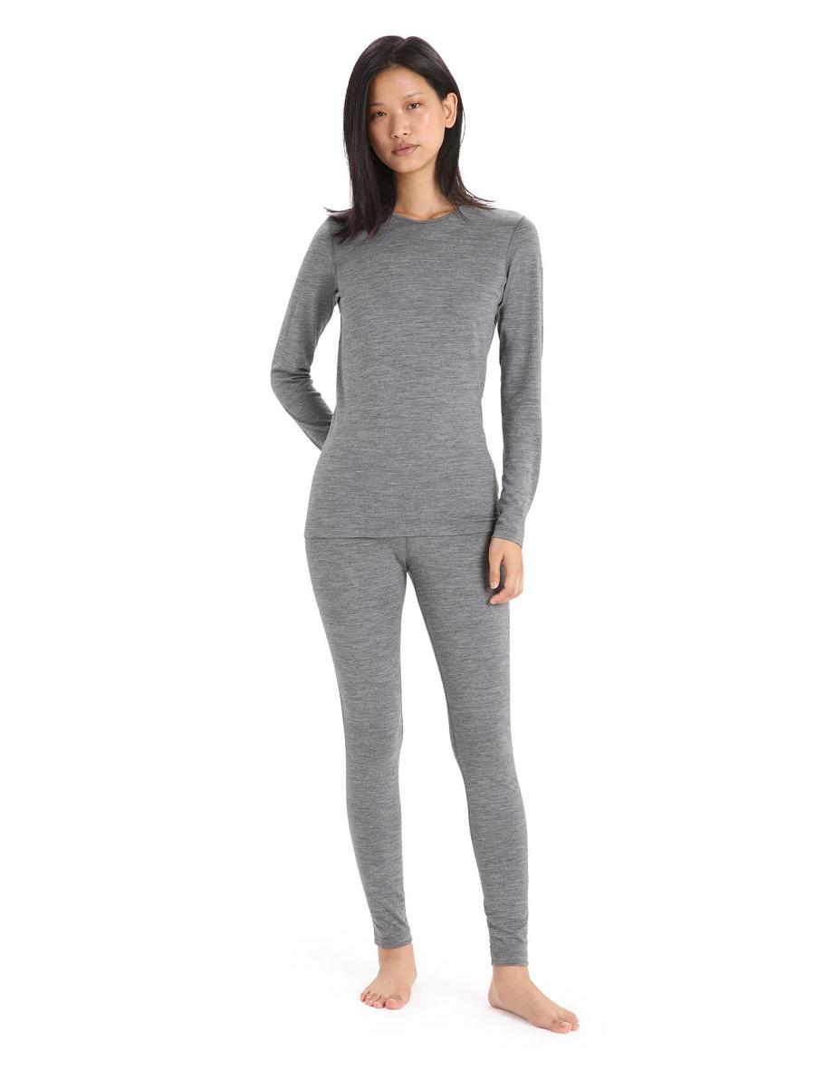 Une pièce Icebreaker Merino 200 Oasis Long Sleeve Crewe Thermal Top Femme Grise | FR 1767JPQJ